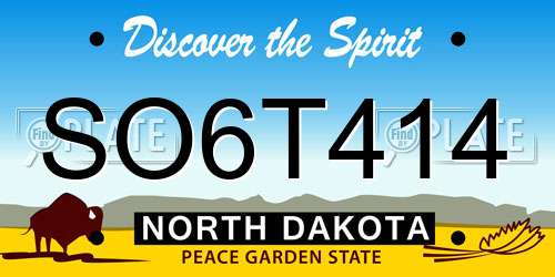 SO6T414 North Dakota License Plate