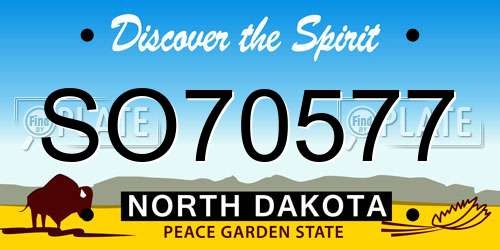 SO70577 North Dakota License Plate