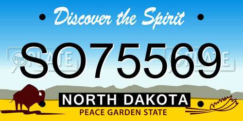 SO75569 North Dakota License Plate
