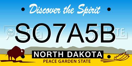 SO7A5B North Dakota License Plate