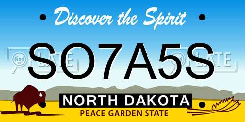 SO7A5S North Dakota License Plate