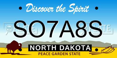 SO7A8S North Dakota License Plate