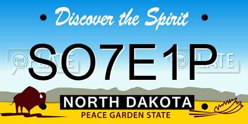 SO7E1P North Dakota License Plate