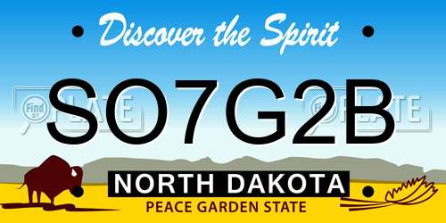 SO7G2B North Dakota License Plate