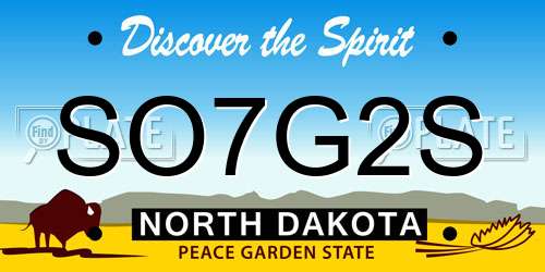 SO7G2S North Dakota License Plate