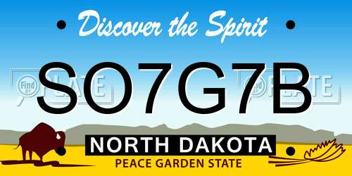 SO7G7B North Dakota License Plate