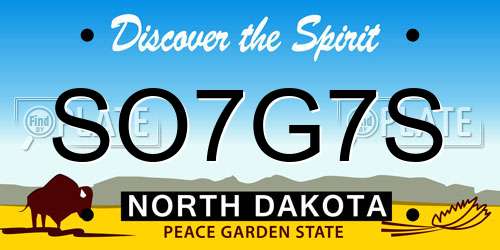 SO7G7S North Dakota License Plate