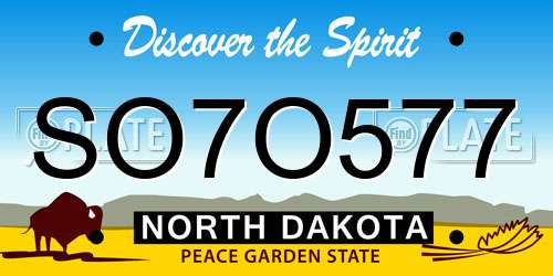 SO7O577 North Dakota License Plate