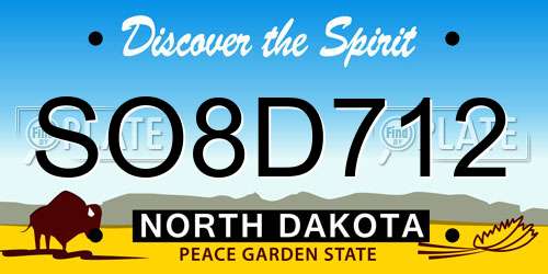 SO8D712 North Dakota License Plate