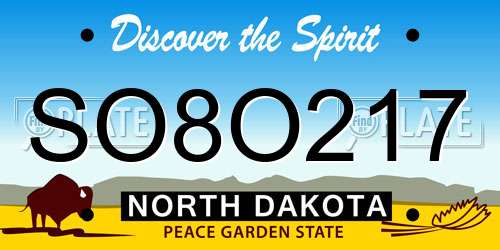 SO8O217 North Dakota License Plate