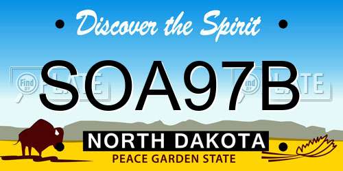 SOA97B North Dakota License Plate