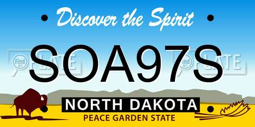 SOA97S North Dakota License Plate