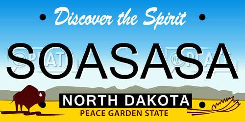 SOASASA North Dakota License Plate
