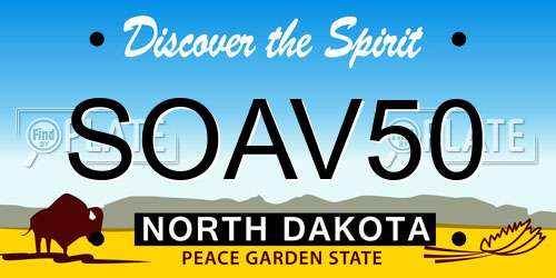 SOAV50 North Dakota License Plate