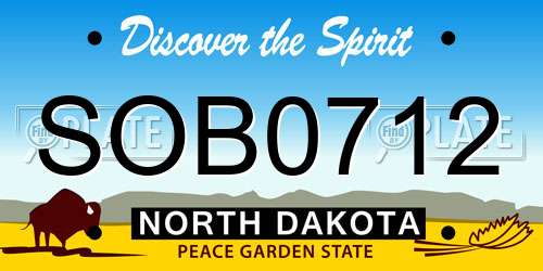 SOB0712 North Dakota License Plate
