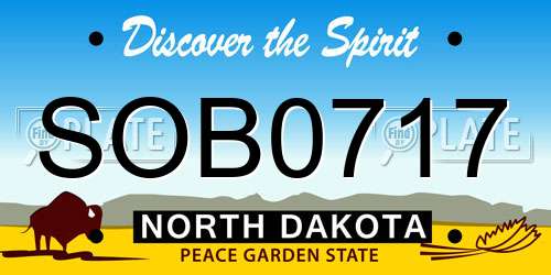 SOB0717 North Dakota License Plate