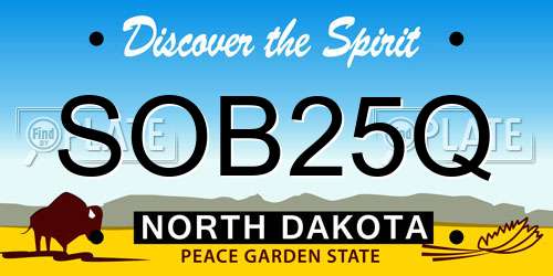 SOB25Q North Dakota License Plate
