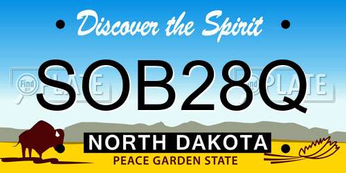 SOB28Q North Dakota License Plate