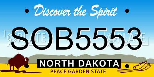 SOB5553 North Dakota License Plate