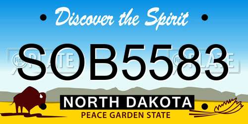 SOB5583 North Dakota License Plate