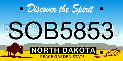SOB5853 North Dakota License Plate