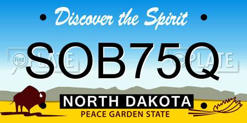 SOB75Q North Dakota License Plate