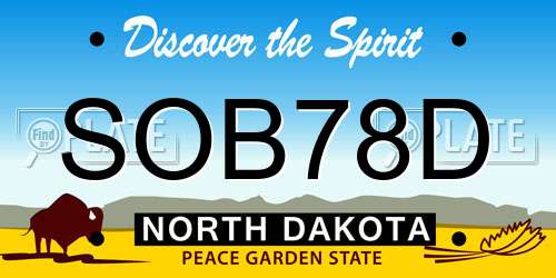 SOB78D North Dakota License Plate
