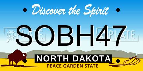 SOBH47 North Dakota License Plate