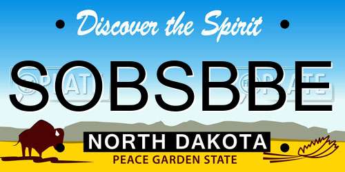 SOBSBBE North Dakota License Plate