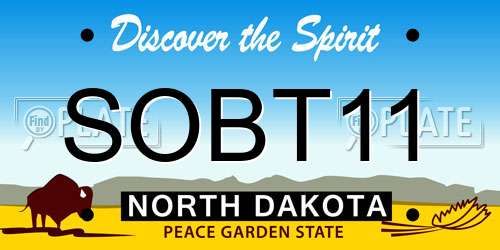 SOBT11 North Dakota License Plate