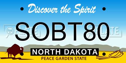SOBT80 North Dakota License Plate