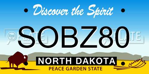 SOBZ80 North Dakota License Plate