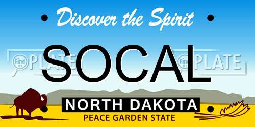 SOCAL North Dakota License Plate