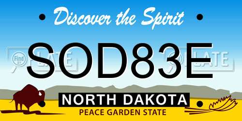 SOD83E North Dakota License Plate
