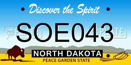 SOE043 North Dakota License Plate