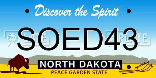 SOED43 North Dakota License Plate