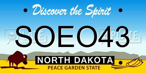 SOEO43 North Dakota License Plate