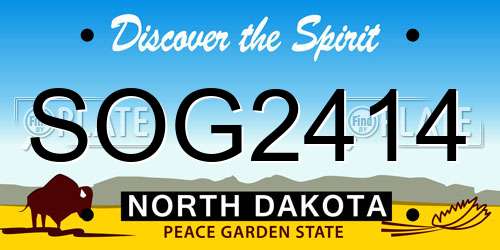 SOG2414 North Dakota License Plate