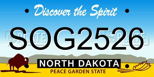 SOG2526 North Dakota License Plate