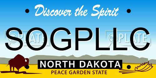 SOGPLLC North Dakota License Plate