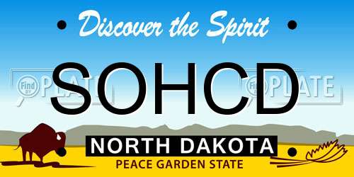 SOHCD North Dakota License Plate
