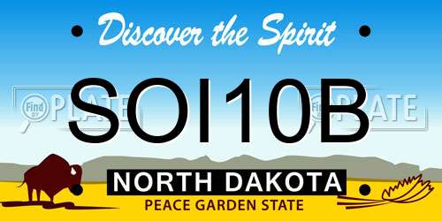 SOI10B North Dakota License Plate