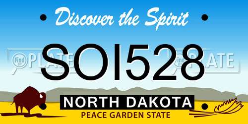 SOI528 North Dakota License Plate