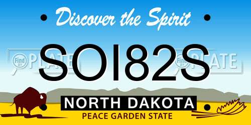 SOI82S North Dakota License Plate