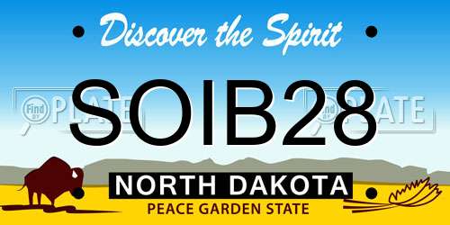 SOIB28 North Dakota License Plate