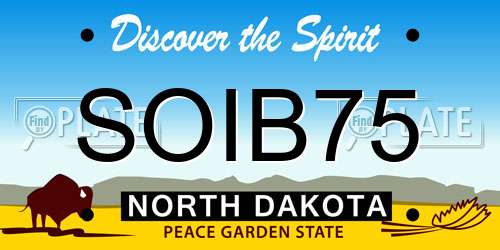SOIB75 North Dakota License Plate