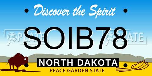 SOIB78 North Dakota License Plate