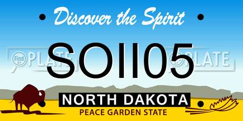 SOII05 North Dakota License Plate