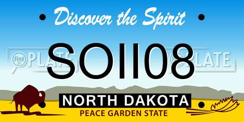 SOII08 North Dakota License Plate
