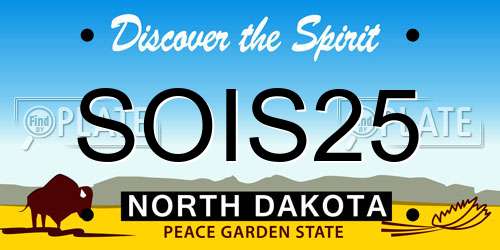 SOIS25 North Dakota License Plate